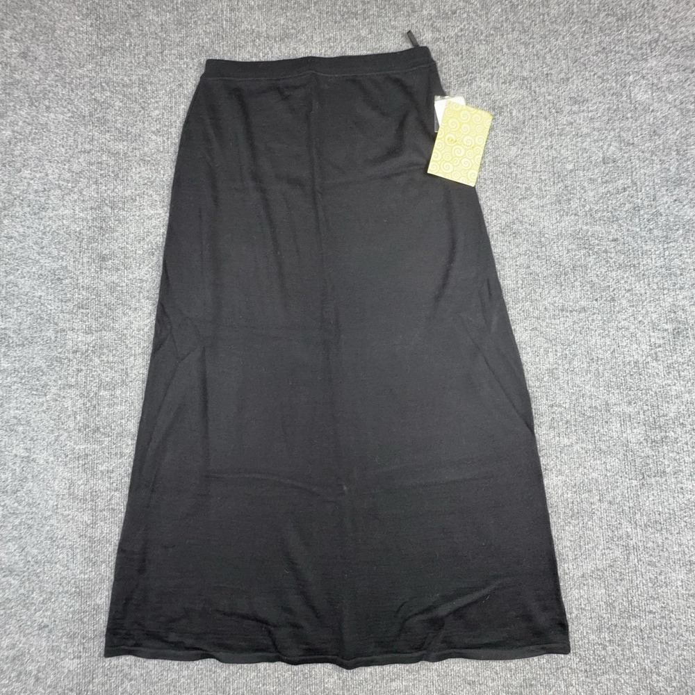 QVC Style Skirt Womens Medium Black Knit Long Maxi Elastic Waist Casual Pull‎ On